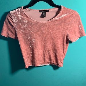Pink Velvet Crop Top